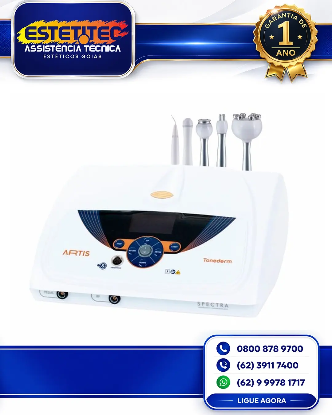 CONSERTO TONEDERM SPECTRA ARTIS RF RC LED NO BRASIL