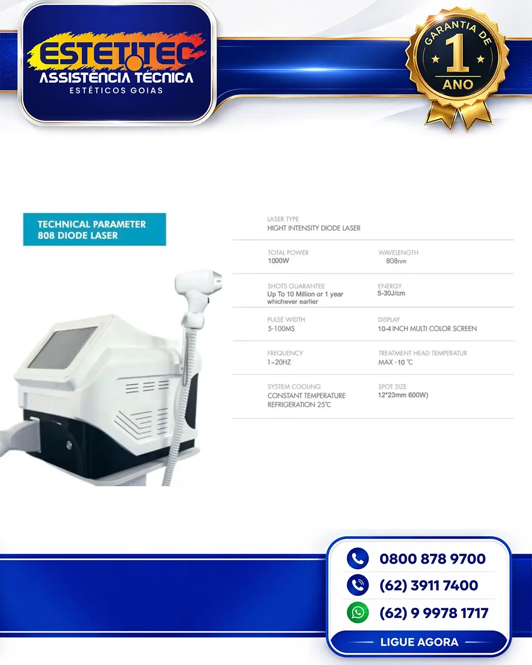 ESPECIALIZADA KMS 808 DIODE LASER PARANÁ