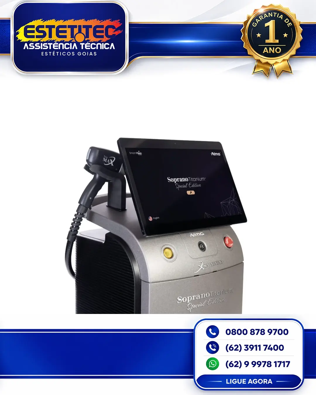 MANUTENÇÃO DE ALMA LASER SOPRANO TITANIUM SPECIAL EDITION CUIABÁ